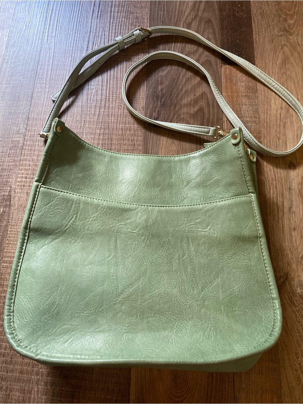 Source Unknown Light Green Shoulder Bag with Adjustable Strap